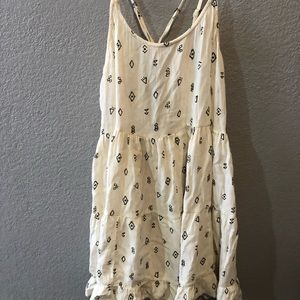 cream geometric pattern swimsuit coverup dress